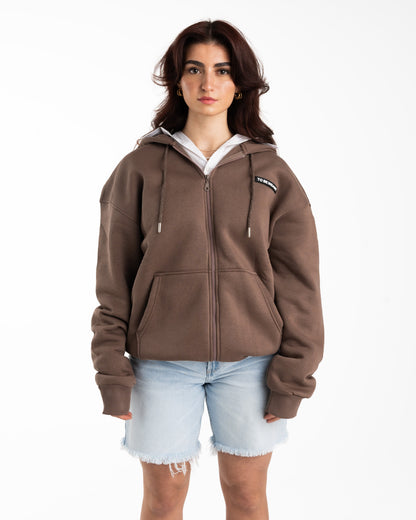 Mocha Zipped Hoodie